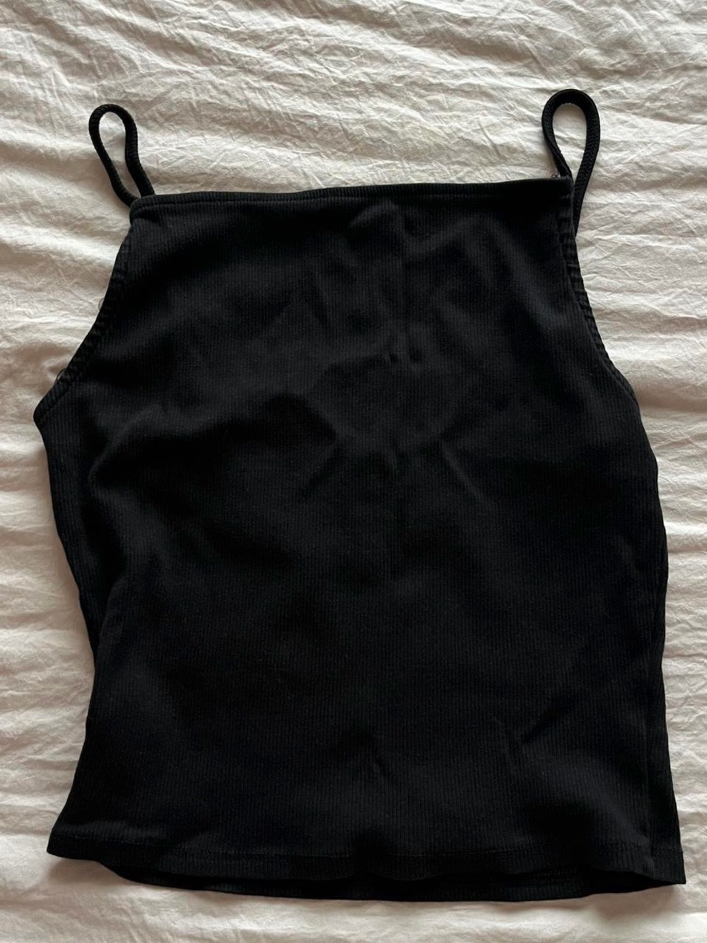 Heart Hips Black Ribbed Square-Neck Cami